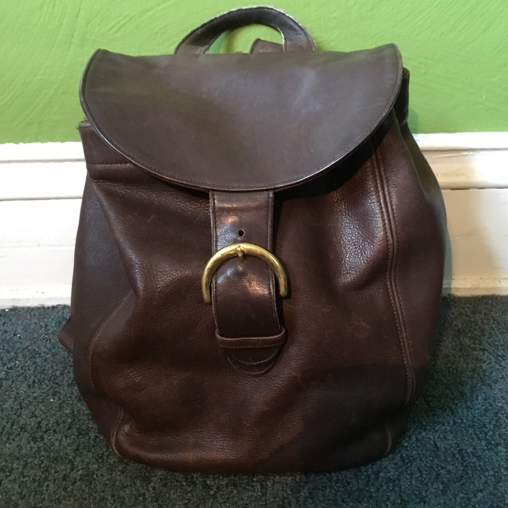 Vintage Coach Brown Leather Backpack 4134